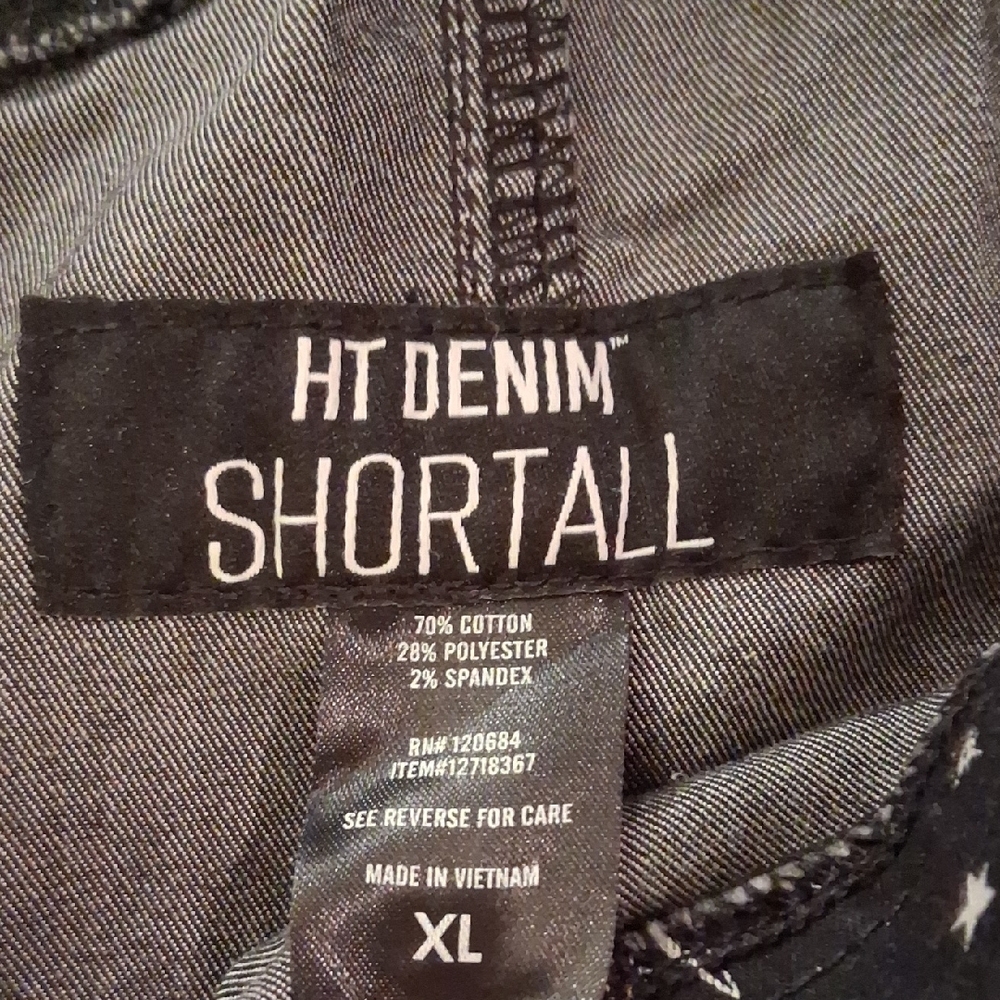 Hot Topic Denim Black Moon & Star Short Overalls for Kids - Picture 4 of 7